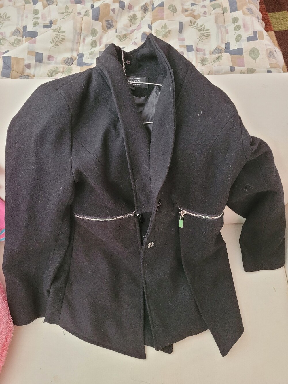 Women’s Black Tailored Jacket with Zip Pockets -